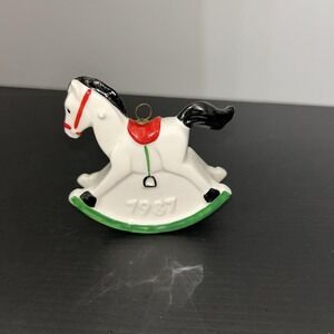 Vintage Goebel 1987 Annual Christmas Ornament Rocking Horse 10th Edition